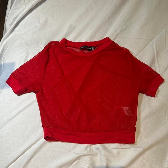 Red mesh crop top - Picture 1 of 4